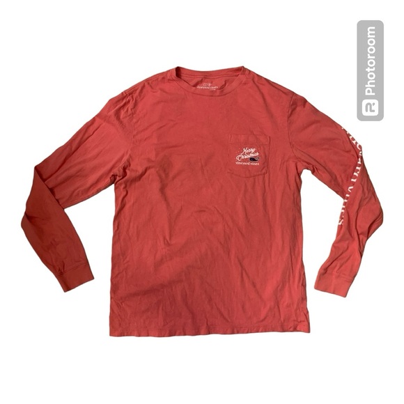 Vineyard Vines “Merry Christmas” Long Sleeve Tee Sz.M - Picture 1 of 3